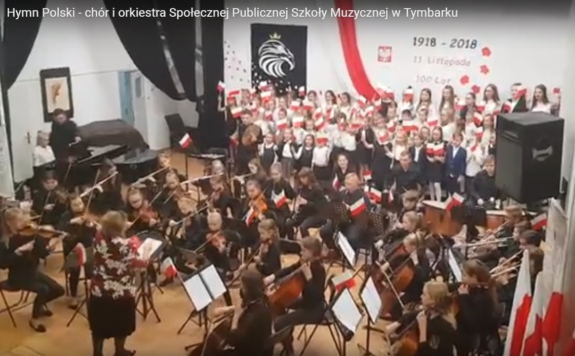 Hymn Polski wykonany w Społecznej Publicznej Szkole Muzycznej w Tymbarku