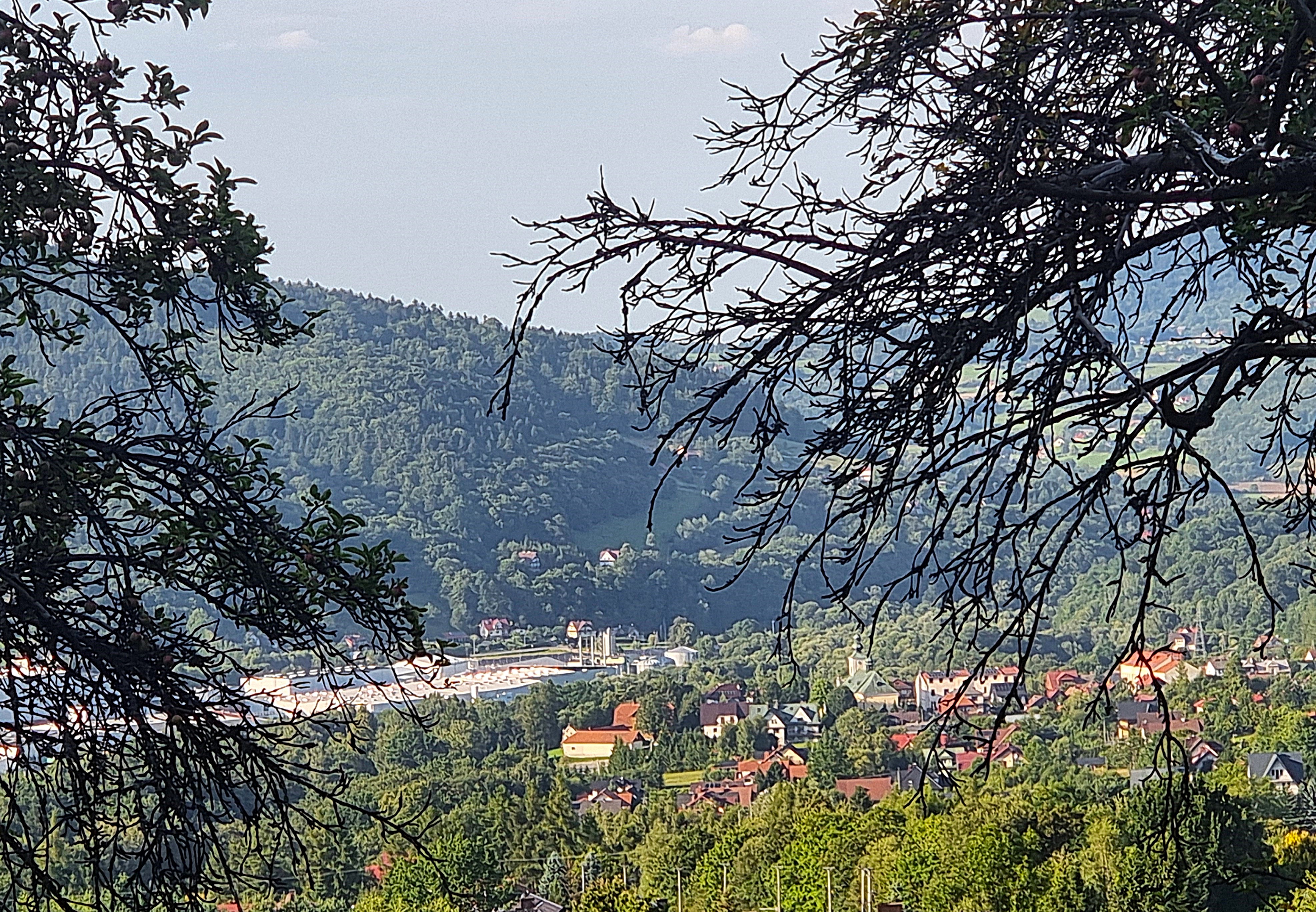 Tymbark, piątek, patrząc spod Rydznika