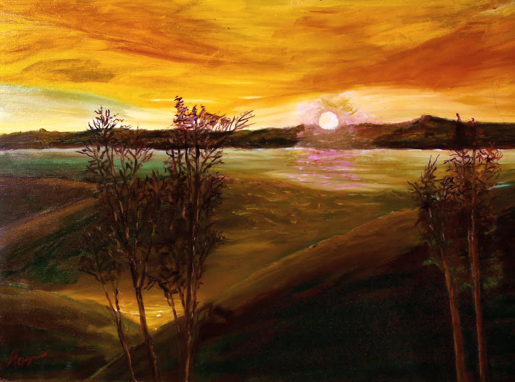 „Gorczański zachód słońca” – obraz Mieczysława Kordeczki (1940-2021)