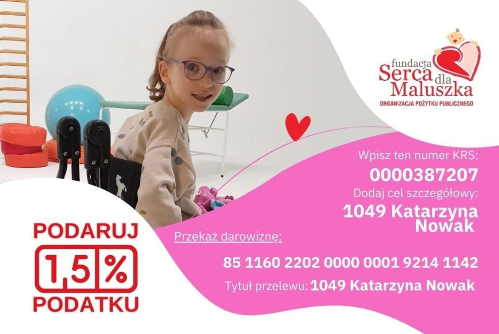 Jak w latach ubiegłych 1,5% podatku można przekazać Kasi Nowak