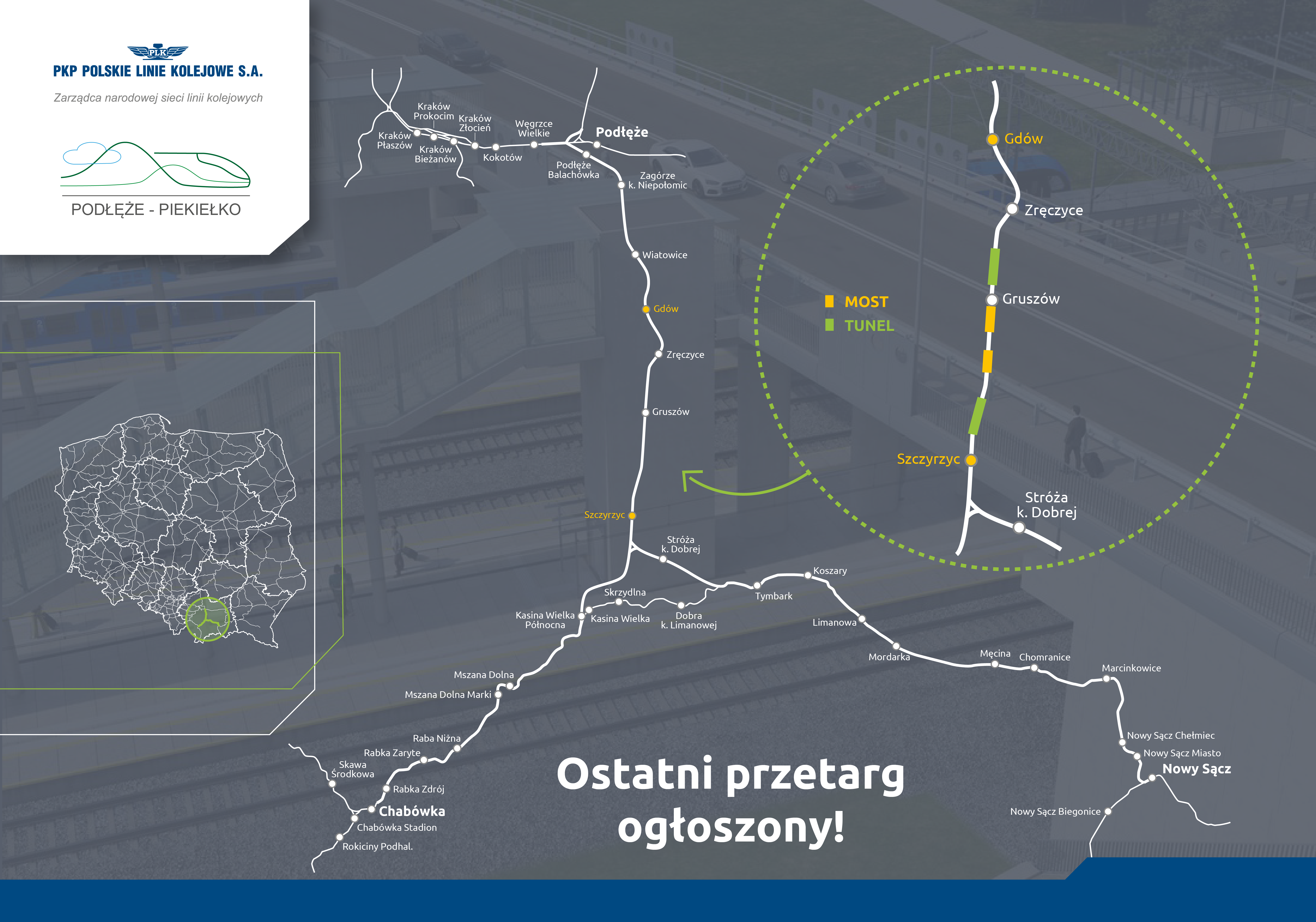 Podłęże-Piekiełko: Szczyrzyc zwieńczy dzieło – ostatni przetarg ogłoszony