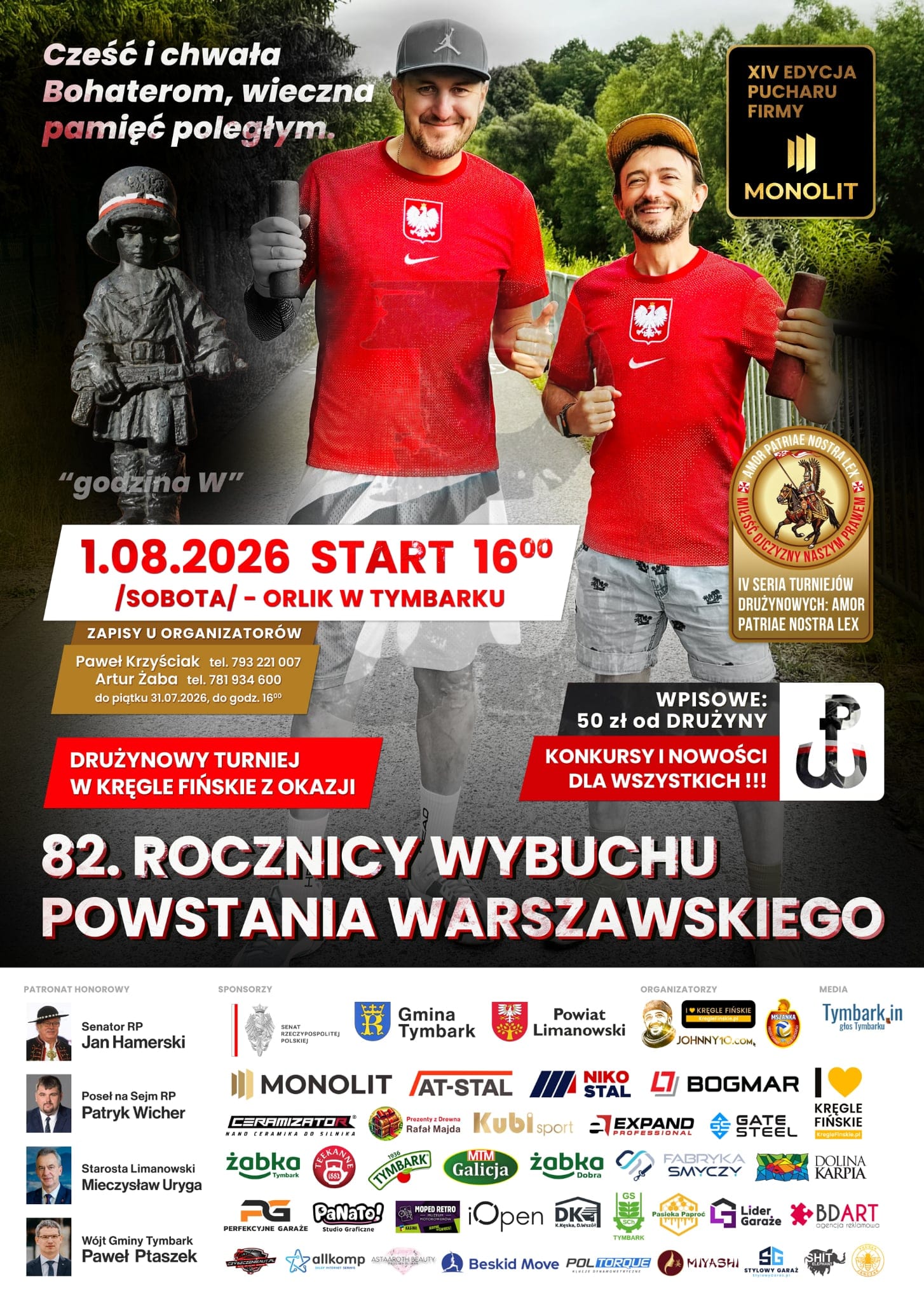 „Cześć i chwała Bohaterom…” – zaproszenie na Drużynowy Turniej Kręgli Fińskich z okazji 82.rocznicy wybuchu Powstania Warszawskiego