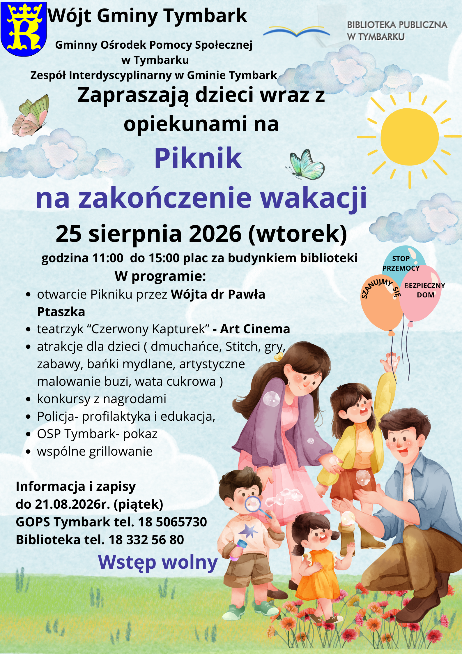 Zaproszenie na Piknik na zakończenie wakacji