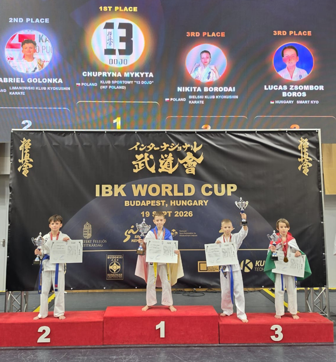Gabriel Golonka z srebrnym medalem Pucharu Świata w Budapeszcie w Karate Kyokushin