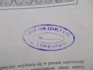 35) TYMBARK SZKOLNA BIBLIOTEKA 1904                   