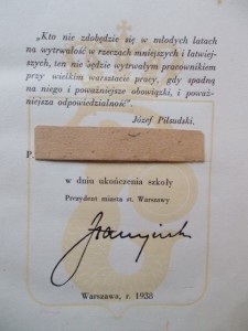 75) SZKOLNA NAGRODA - WARSZAWA - STARZYNSKI 1938